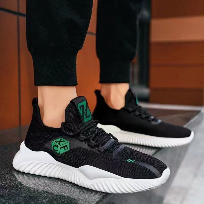 A one-piece hair delivery factory direct sales men's Korean version comfortable casual cloth shoes mesh breathable sports shoes student runway shoes - Mixbatch