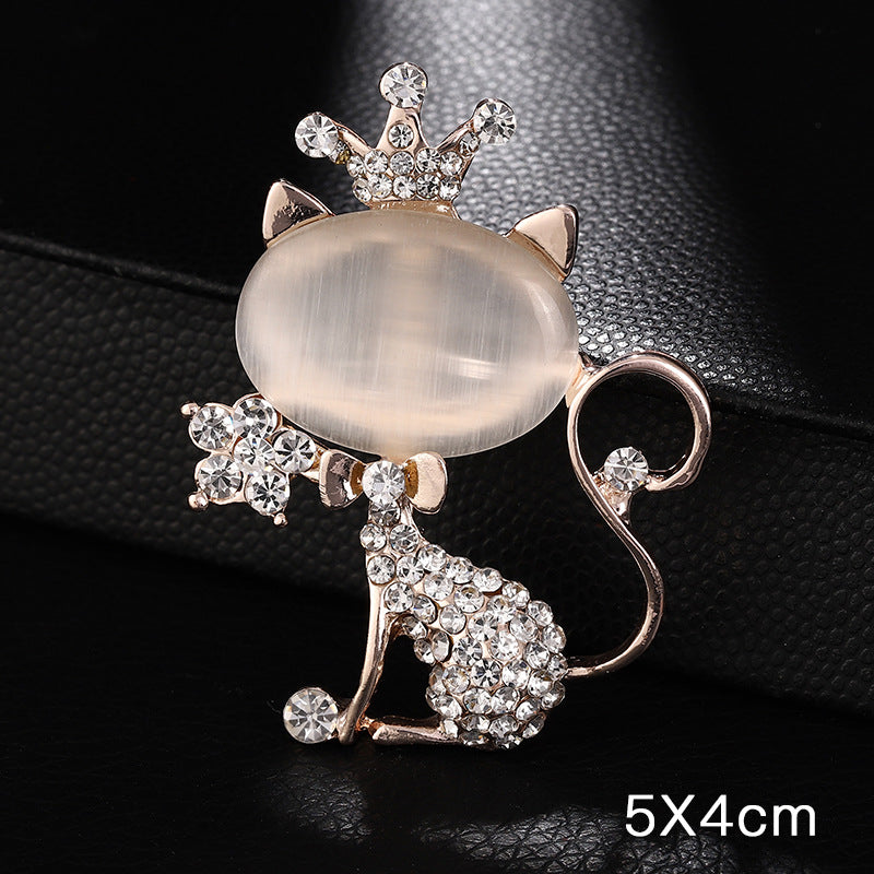 A Korean new fashion high-end brooch women's rhinestone silk scarf buckle anti-light buckle crystal brooch pin pearl jewelry - Mixbatch