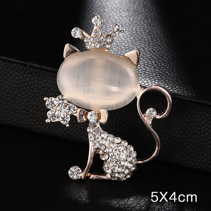 A Korean new fashion high-end brooch women's rhinestone silk scarf buckle anti-light buckle crystal brooch pin pearl jewelry - Mixbatch