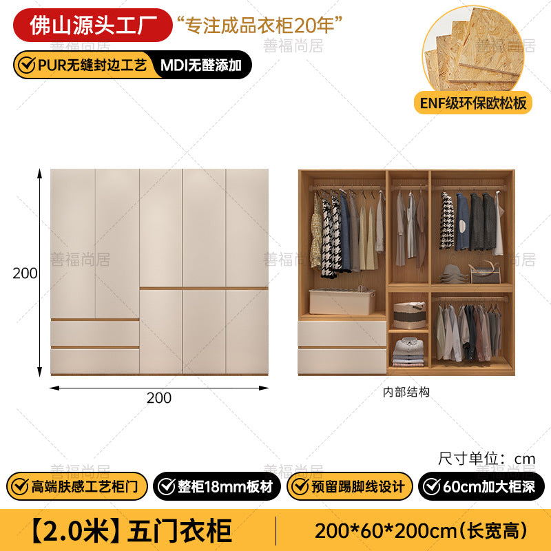 A The solid wood wardrobe with OSB board ENF grade melamine paint finish