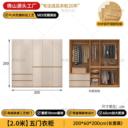 A The solid wood wardrobe with OSB board ENF grade melamine paint finish