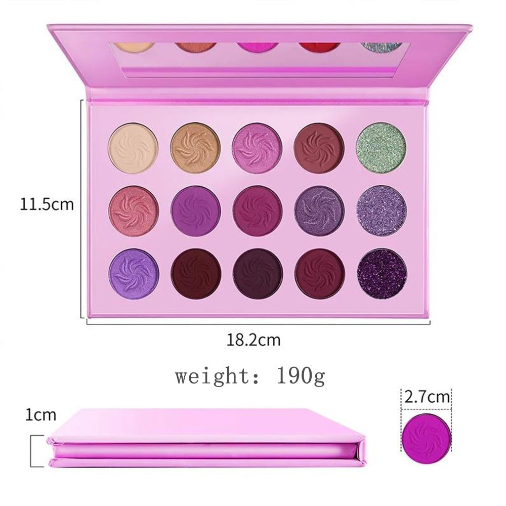 A 15-color eyeshadow disc, Four Seasons Makeup eyeshadow box, earth matte pearlescent gold onion beauty powder, no logo eyeshadow - Mixbatch