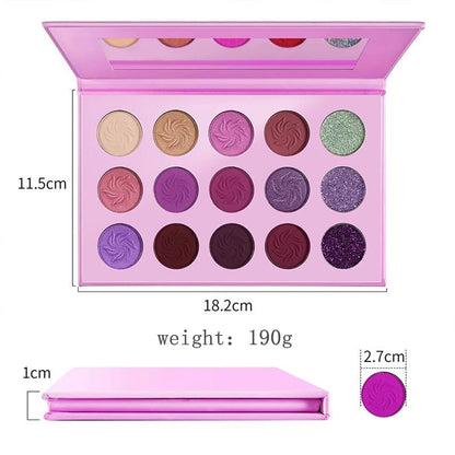 A 15-color eyeshadow disc, Four Seasons Makeup eyeshadow box, earth matte pearlescent gold onion beauty powder, no logo eyeshadow - Mixbatch