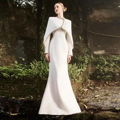 A Heavy Industry Bead Diamond Shawl Sleeve and Floor Long