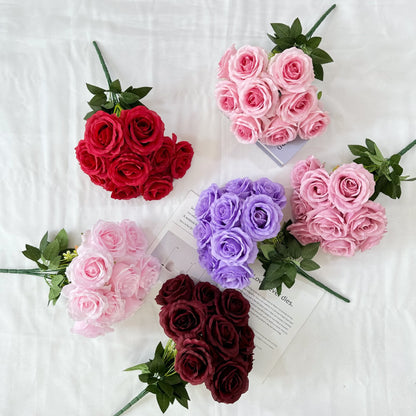 A 9 head Anna rose wedding home decoration rose auditorium hotel scene set DIY design fake flower