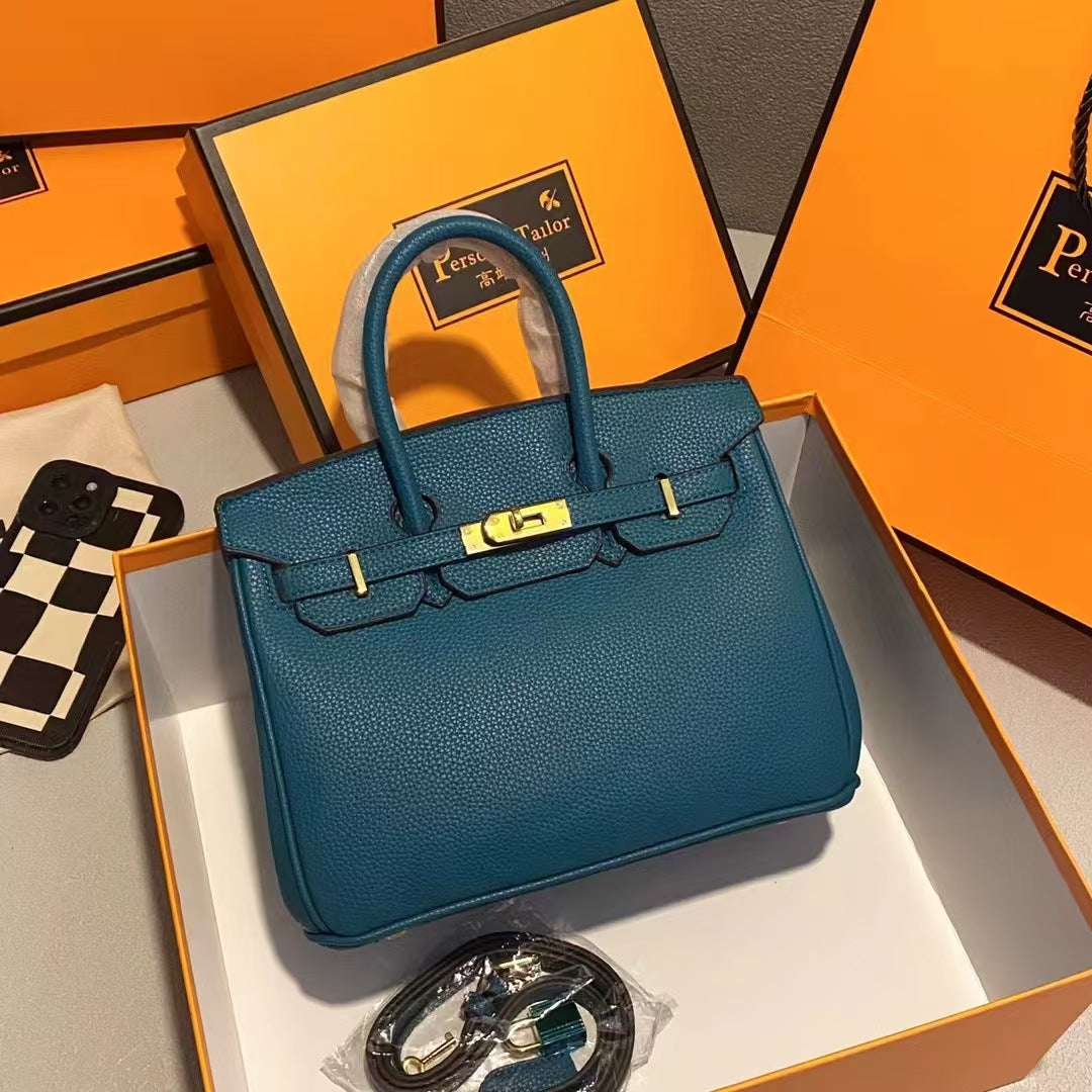 A high-end textured women's bag handbag 30CM soft leather European and American fashion TOGO platinum bag exquisite and versatile
