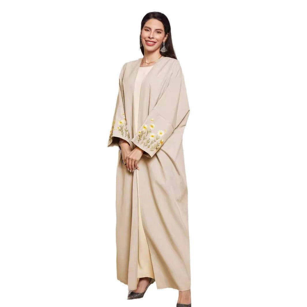 New Middle Eastern Clothing Muslim Fashion Elegant Cardigan Embroidered Dress Robe - Mixbatch