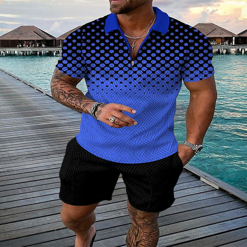 A short-sleeved shorts set