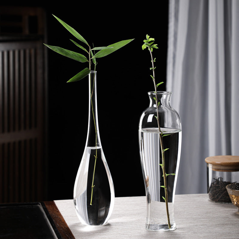 A glass vase transparent water flower cultivator