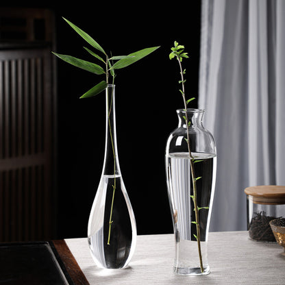 A glass vase transparent water flower cultivator