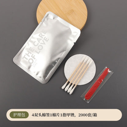 مجموعة أدوات النظافة الشخصية الفندقية للاستخدام مرة واحدة، حقيبة من غشاء الألومنيوم 