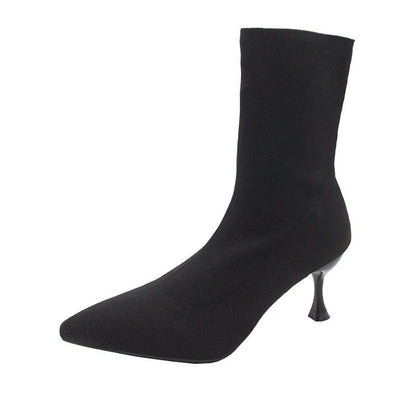 A women's sleeved stiletto boots