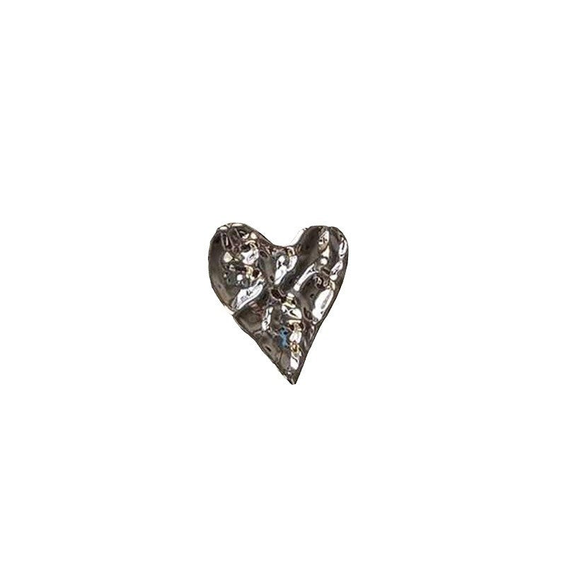 A irregular pleated love brooch light luxury high-end suit clothing accessories niche design trend versatile corsage - Mixbatch