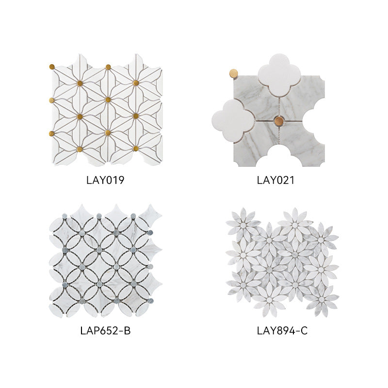 A marble mosaic wall tile