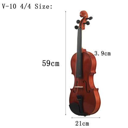 A Natural light universal violin Solid wood violin Student Children Beginner Adult playing violin 4/4-1/8