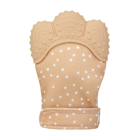 A Silicone molar gloves Food grade Baby imitation finger molar stick Hand guard Sound toy