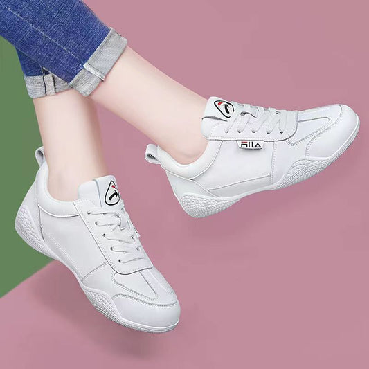 Foreign trade small white shoes, women's shoes with leather surface, sports and leisure flat soles, Korean version, fashionable soft soles, lightweight single shoes, and sports shoes for distribution - Mixbatch