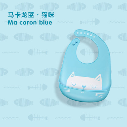 Baby silicone bibs, baby eating bibs,  waterproof rice pockets,saliva napkins 0.08kg - Mixbatch