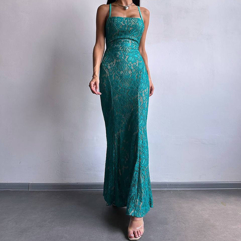 A Lace Camisole Maxi Dress