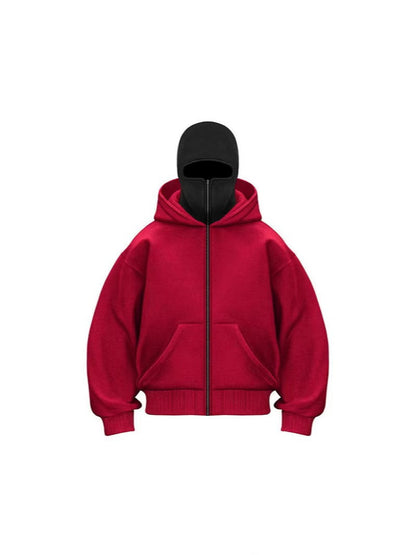 A double hat sweater jacket