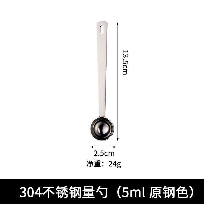 A 5ml-30ml measuring spoon 304 stainless steel fruit flour spoon Kitchen baking weighing spoon Coffee bean measuring spoon