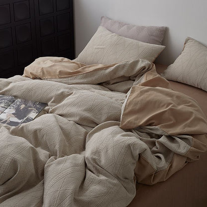 American retro jacquard丨Double yarn four-piece set of cotton cotton sheets quilt covers, light luxury high-end autumn bedding 3.0kg - Mixbatch