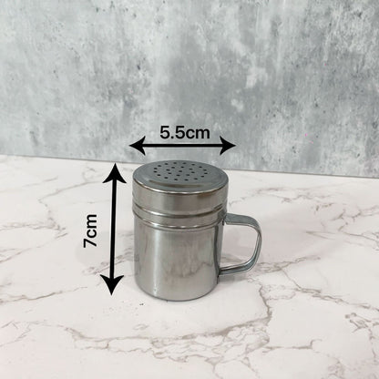 A 304 stainless steel dusting can with lid, moisture-proof with handle, flour sieve, Korean powder cartridge, baking utensils, coffee utensils