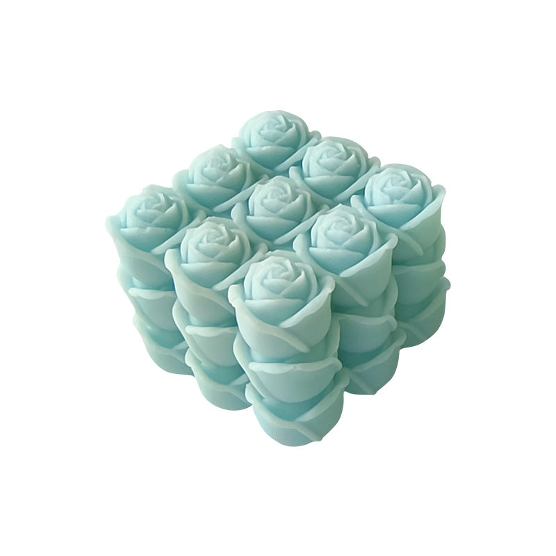A geometric Rubik's Cube scented candle mold
