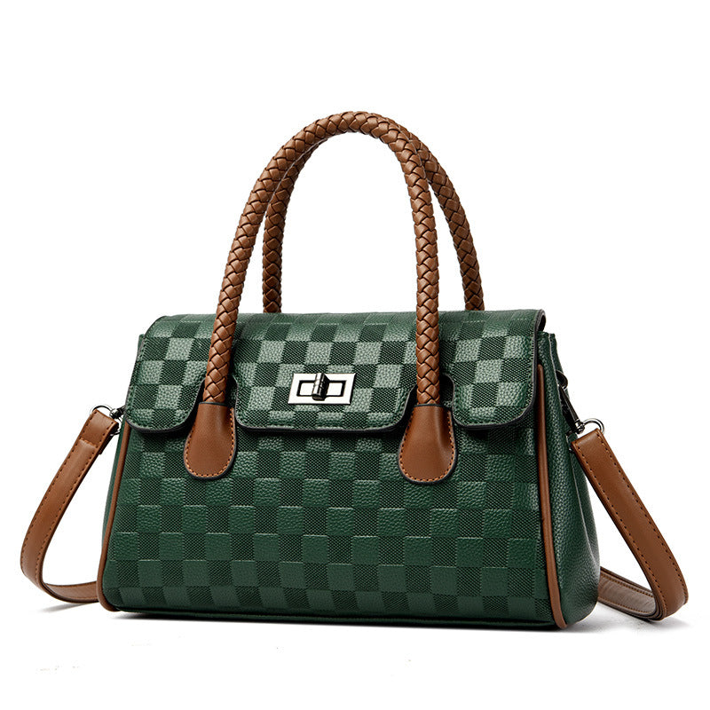 A messenger handbag