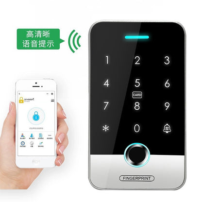 A tuya smart life smart APP waterproof fingerprint access control system integrated machine magnetic lock electric interpolation lock swipe card password glass door