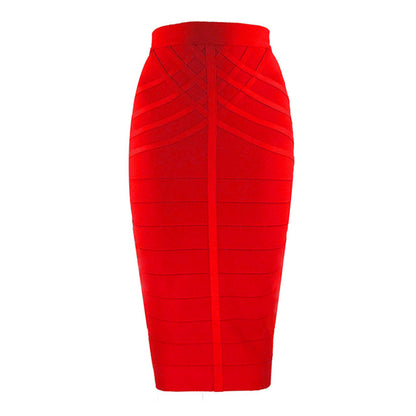 A European and American new model with characteristic stripes, sexy mid-skirt temperament, slim fit, high waist, hip wrap
