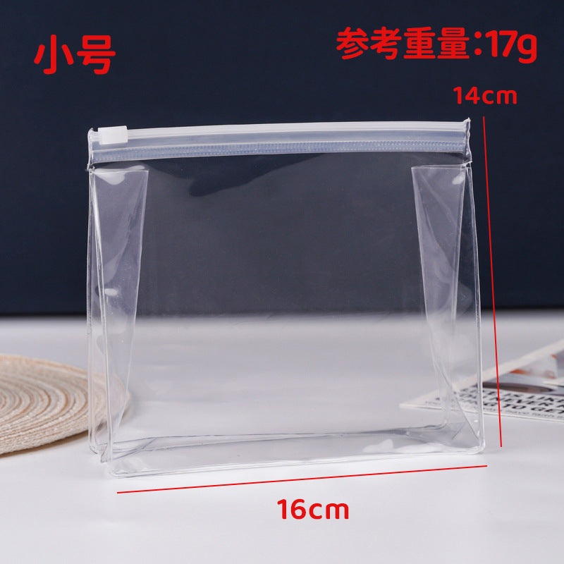 A transparent matte pvc zipper bag, cosmetic skin care tool storage bag, transparent jewelry packaging bag