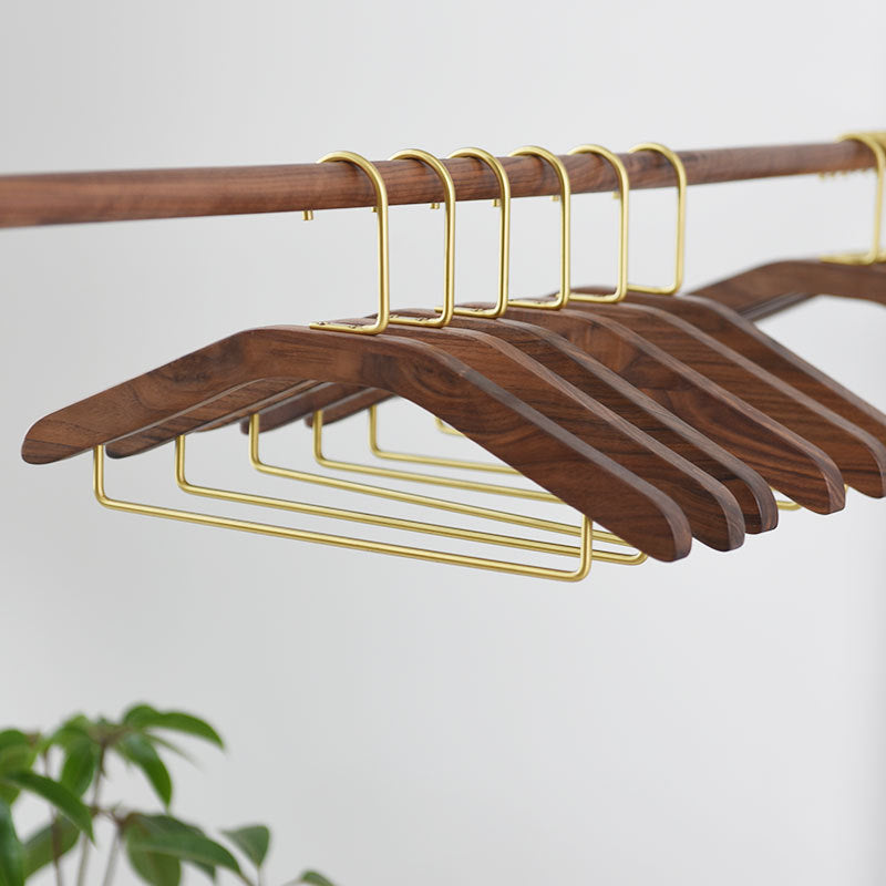 A black walnut solid wood hanger pants rack