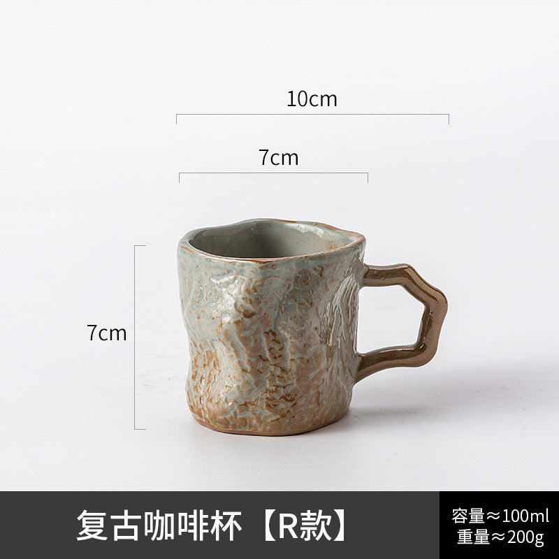 A ceramic coffee cup and saucer set