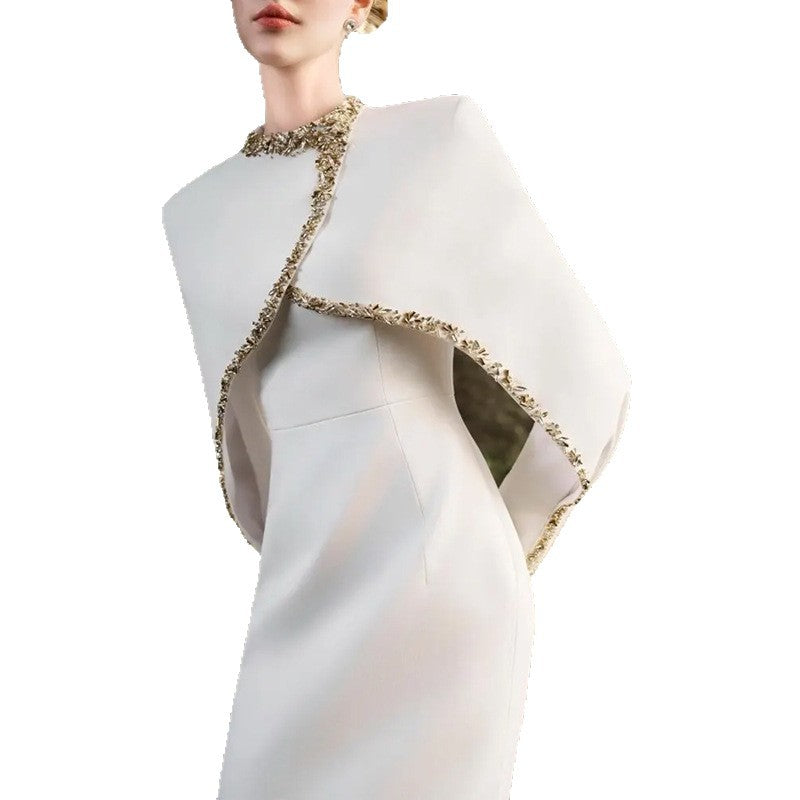 A Heavy Industry Bead Diamond Shawl Sleeve and Floor Long