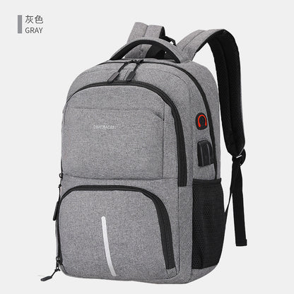 A Backpack Men's Large Capacity Simple Business Computer Backpack Outdoor Leisure Travel Student School Bag