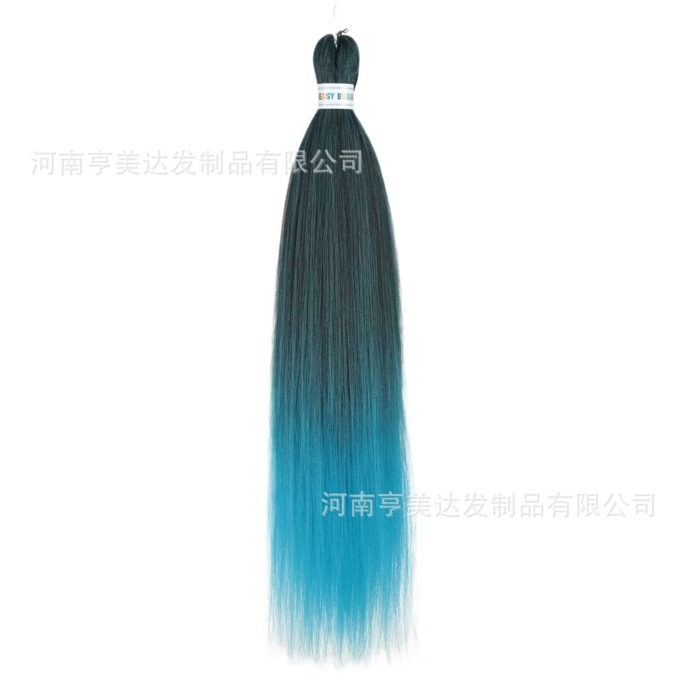 A EZ Color 26inch Women Chemical Fiber Long Straight Hair Large Easy Braided Hair Low Temperature Silk Long Straight Hair Wig - Mixbatch