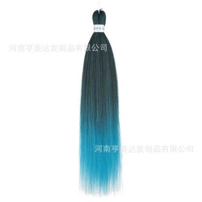 A EZ Color 26inch Women Chemical Fiber Long Straight Hair Large Easy Braided Hair Low Temperature Silk Long Straight Hair Wig - Mixbatch