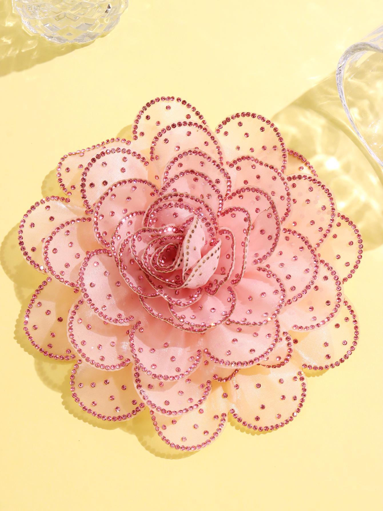 A new 14cm flower rhinestone patch creative clothing brooch decorative flower set with diamond flower clothing accessories - Mixbatch