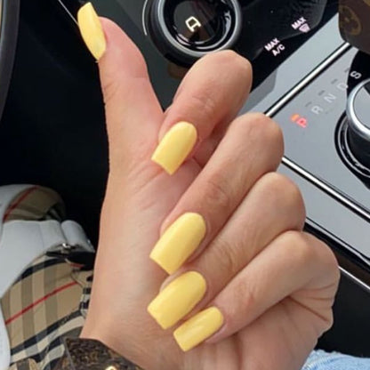 A Cross-border Wearable Women's Nail Art Wholesale Simple Medium and Long Square Solid Color Nail Art Patch Wearing Nail Wholesale - Mixbatch