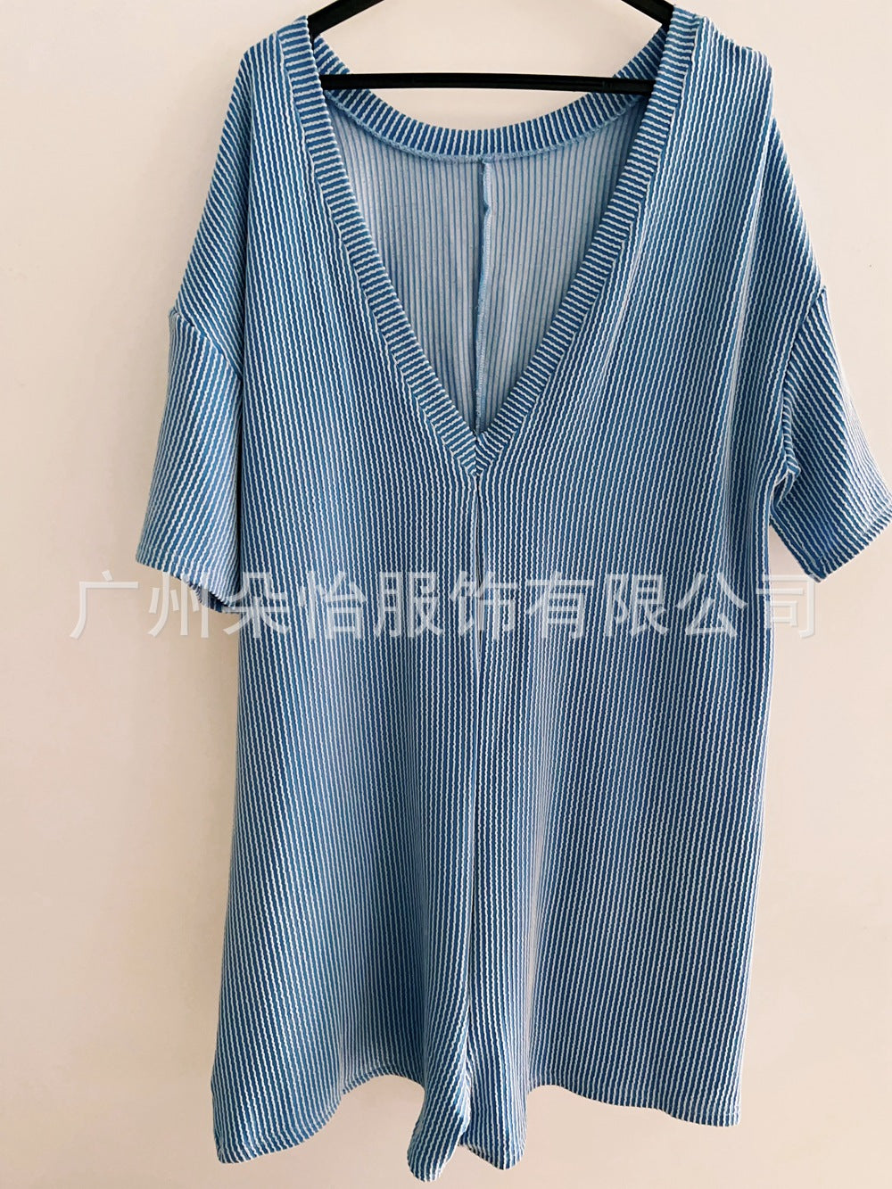 European and American cross-border Amazon independent station 2025 new products for women's loose pockets V-neck short-sleeved jumpsuits