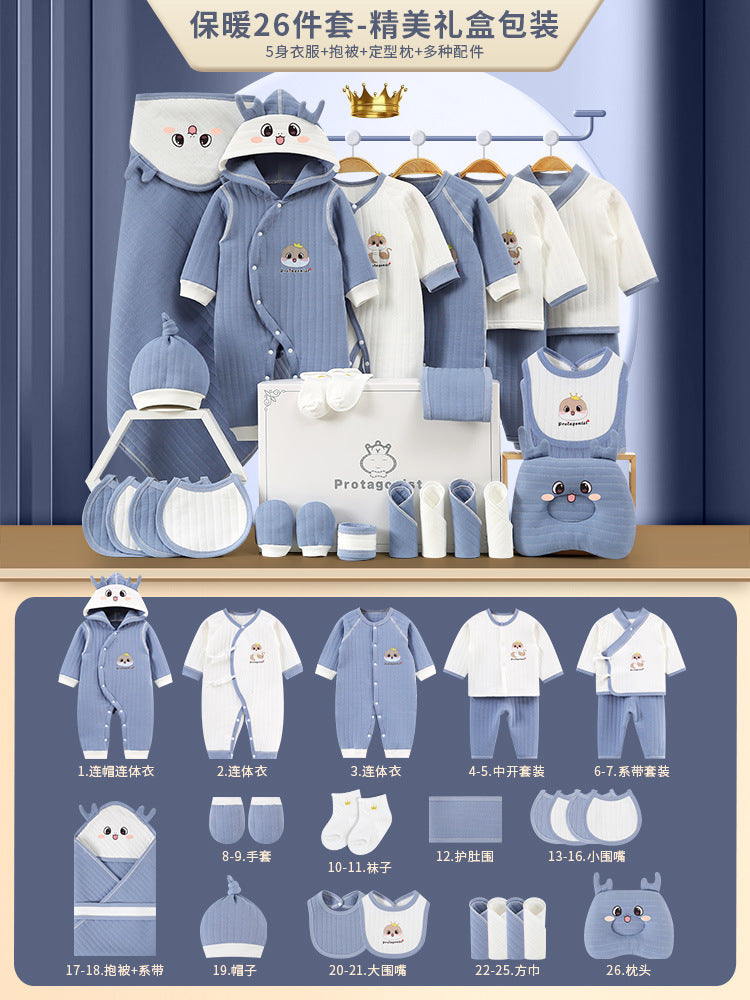 A13 Cross-border newborn high-end meeting gift Xinjiang long-staple cotton newborn full moon baby newborn pure cotton gift box - Mixbatch