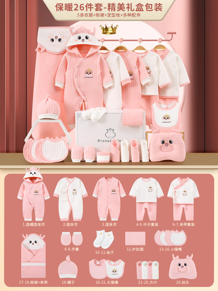A13 Cross-border newborn high-end meeting gift Xinjiang long-staple cotton newborn full moon baby newborn pure cotton gift box - Mixbatch
