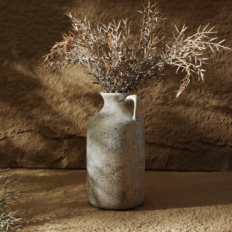 A coarse pottery handmade vase