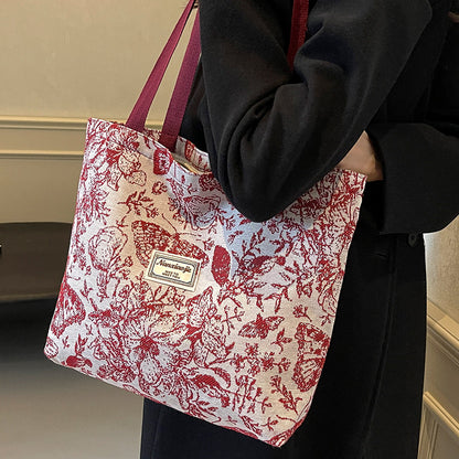 A new canvas bag women's ins versatile shopping commuter tote bag women's bag