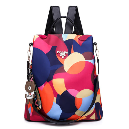 A Korean version of fashionable versatile Oxford cloth anti-theft backpack women's bag free pendant - Mixbatch