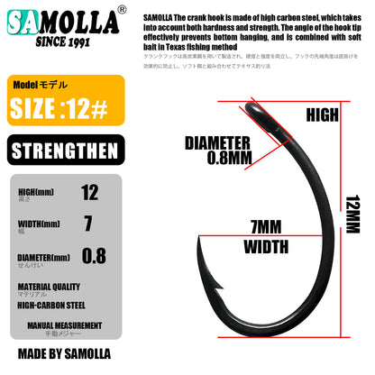 A Enhanced Reverse Fishing Hook – Thick, Reinforced, Teflon Finish for Lures