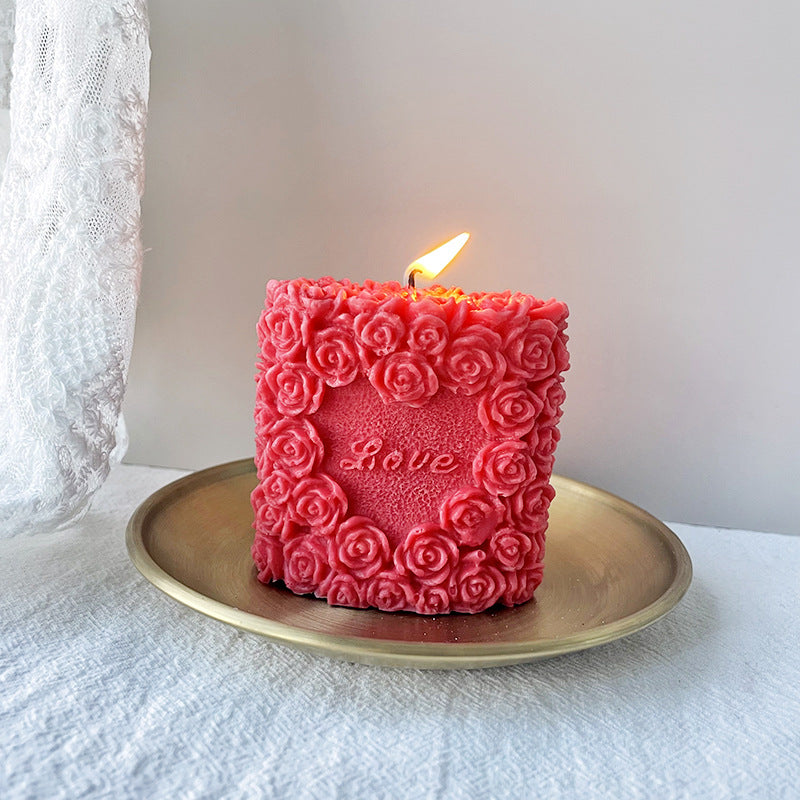 A red lip rose silicone mold