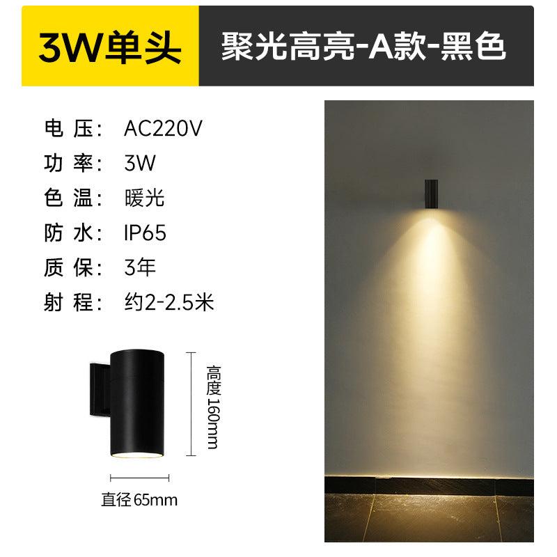 A led double-headed wall lamp villa outdoor column up and down luminous decoration lighting exterior wall waterproof wall-mounted spotlight