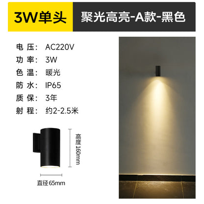 A led double-headed wall lamp villa outdoor column up and down luminous decoration lighting exterior wall waterproof wall-mounted spotlight